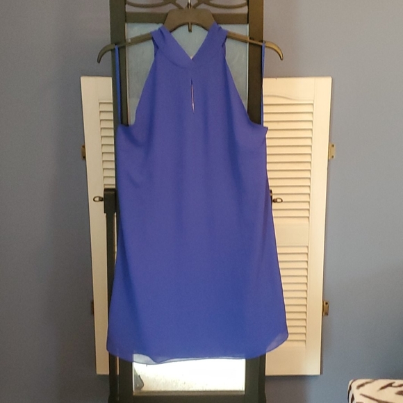Blue keyhole shift dress - Picture 1 of 4